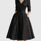 Dama Washington Vera women's a line midi dress navy three quarter sleeve - view 7