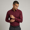 Dama Washington Rhys slim fit button up shirt Burgundy - model front view