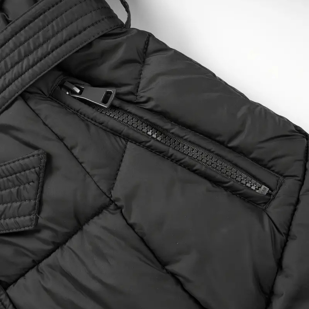 Dama Washington Ada women's puffer coat black faux fur hood belted - view 4