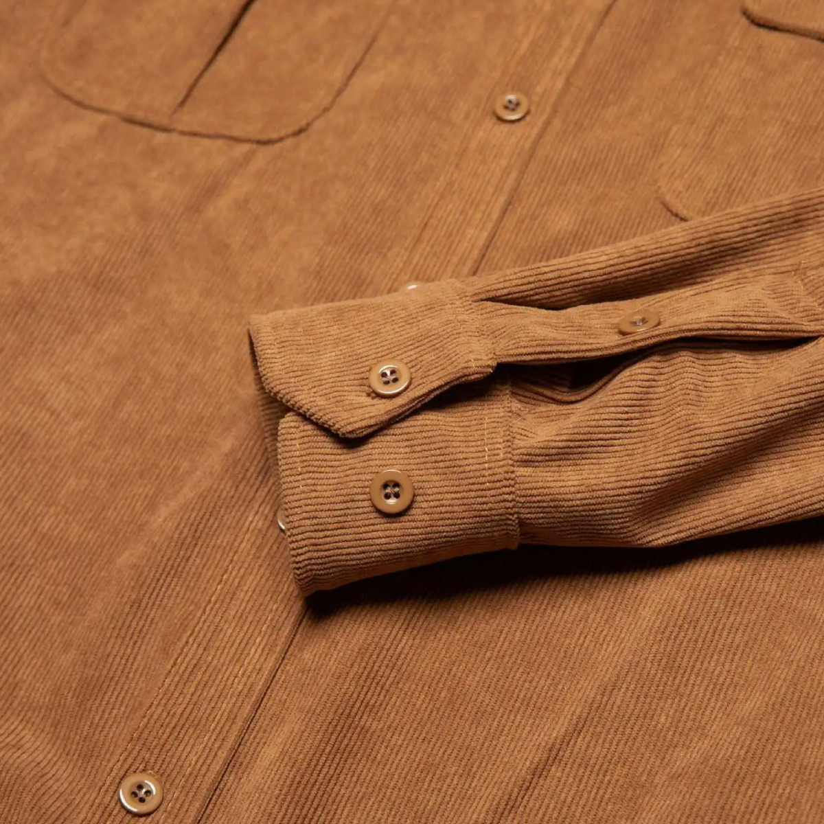 Axel | Men's Casual Corduroy Shirt Brown Long Sleeve