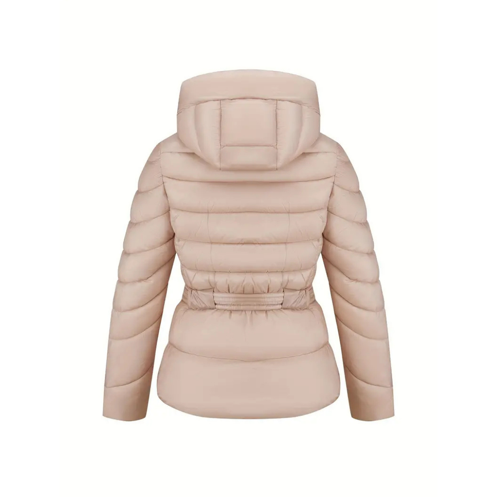 Dama Washington Ayla women's puffer jacket cream hooded belted - view 2