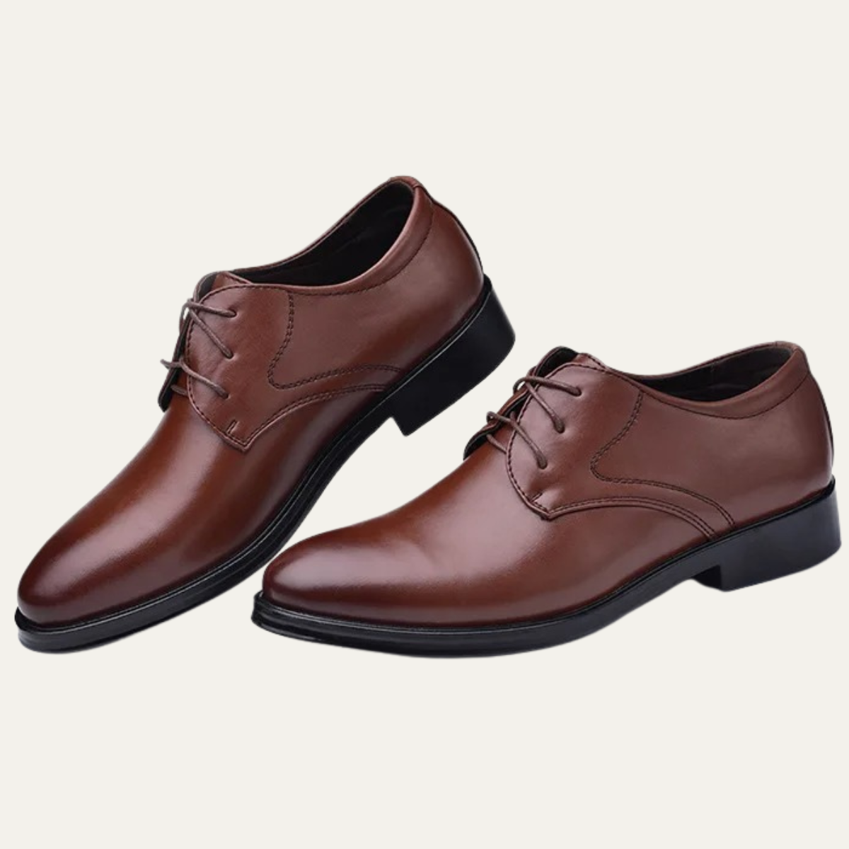 Axel | Men's Leather Oxford Dress Shoe Brown Black Sole