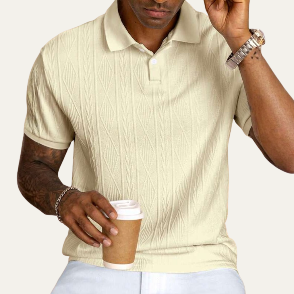 Dama Washington Sage men's textured polo shirt black - view 5