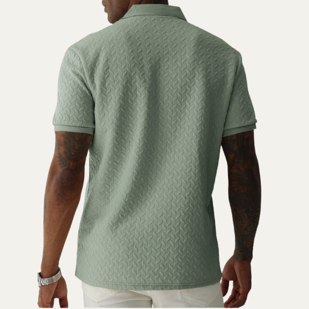Beau | Men's Henley Shirt White Short Sleeve