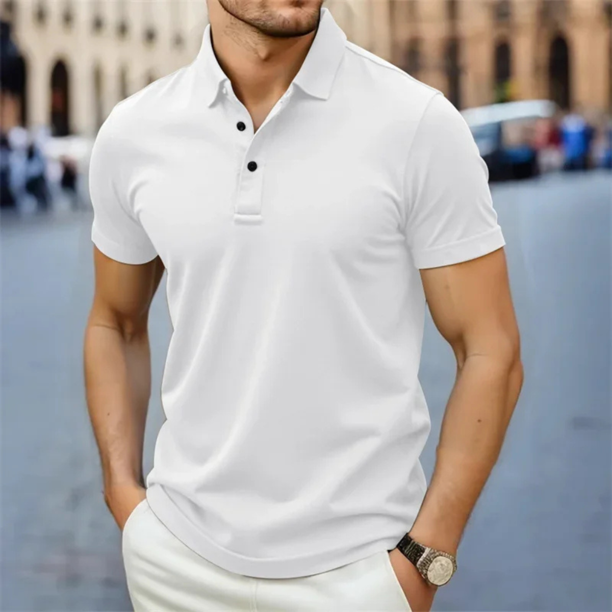 Blake | Men's Polo Shirt Orange Short Sleeve