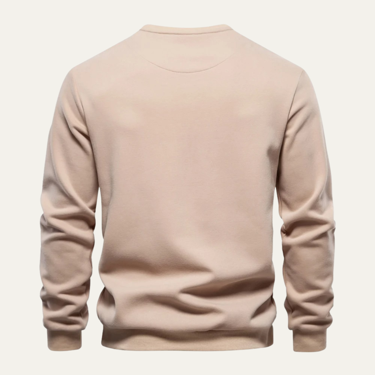 Arlo | Men's Casual Crew Neck Sweatshirt Cream Chest Pocket