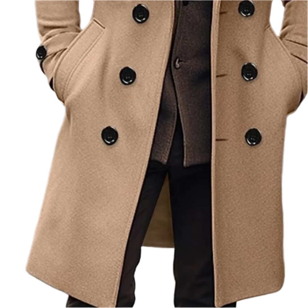 Axel | Men's Double Breasted Wool Coat Gray