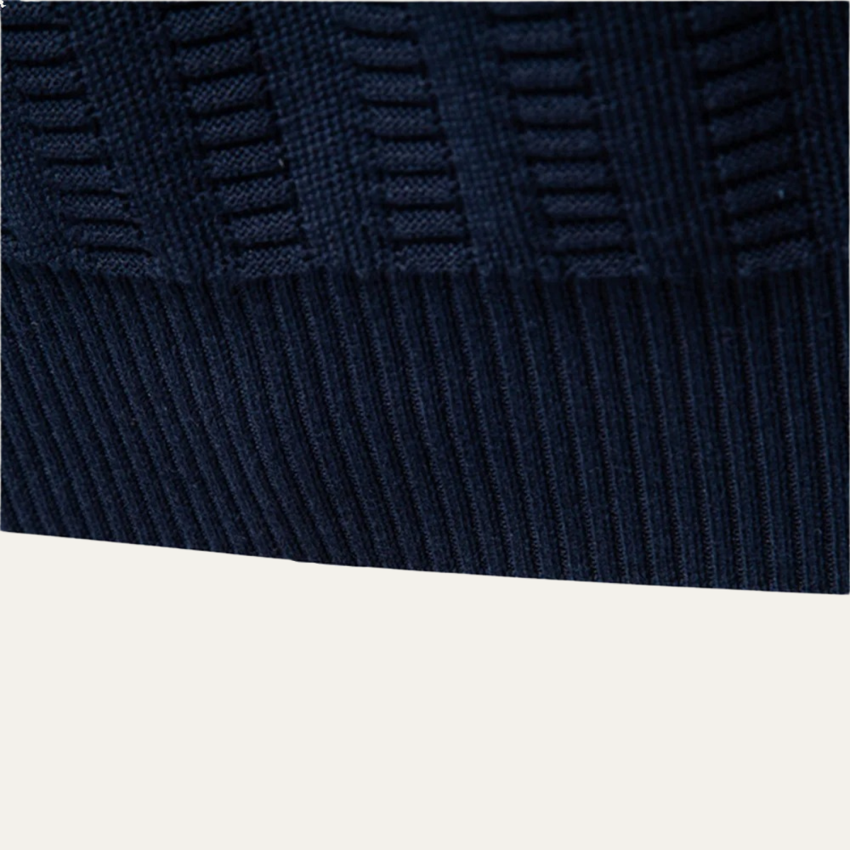Caleb | Men's Quarter Zip Cable Knit Sweater Navy