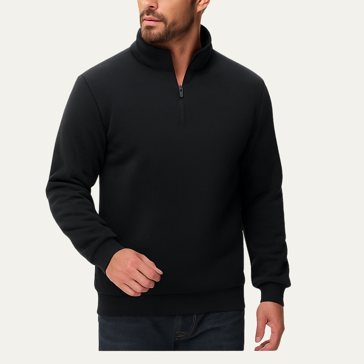 Callum | Men's Quarter Zip Sweater Light Blue