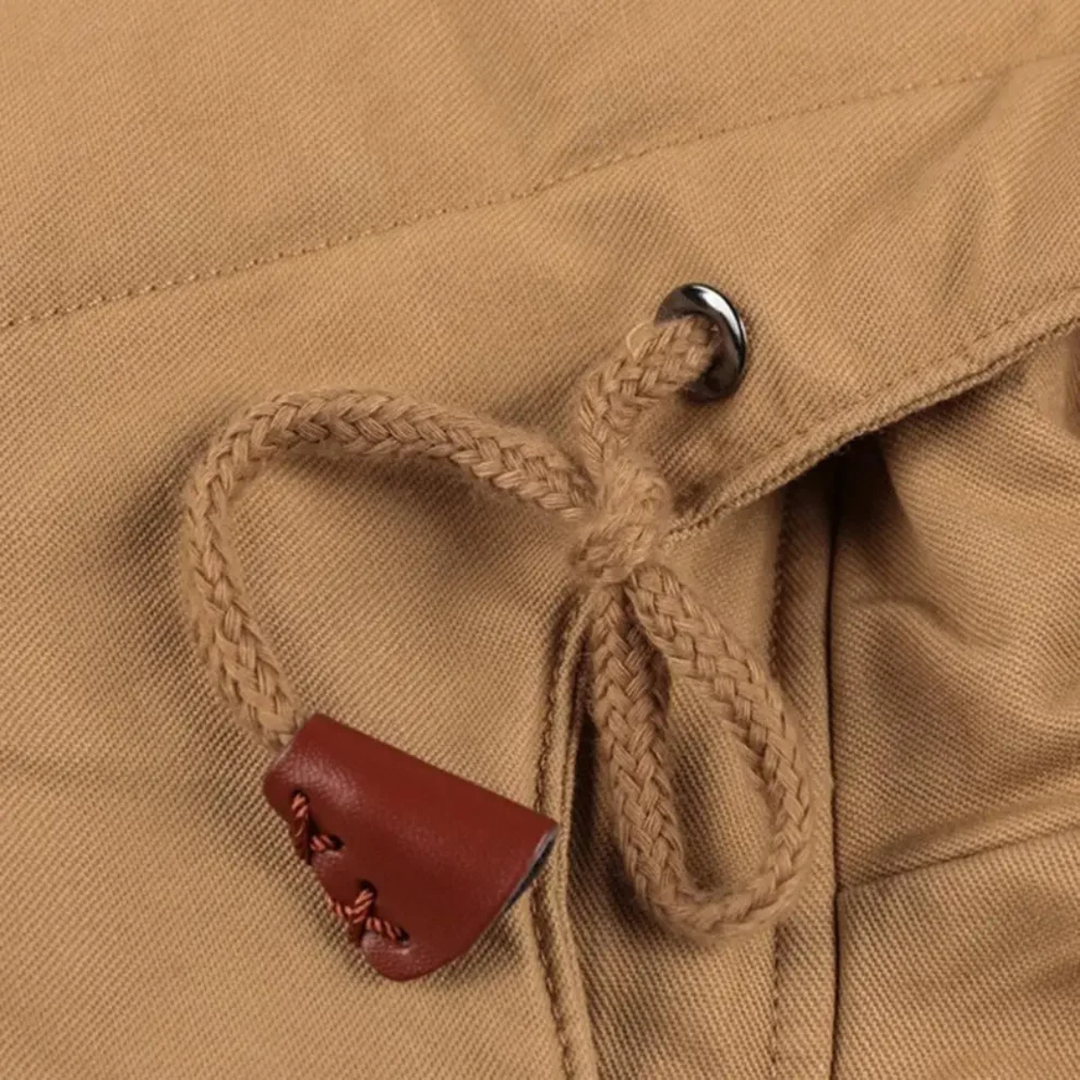 Ashton | Men's Utility Jacket Beige Cargo Pockets Hooded