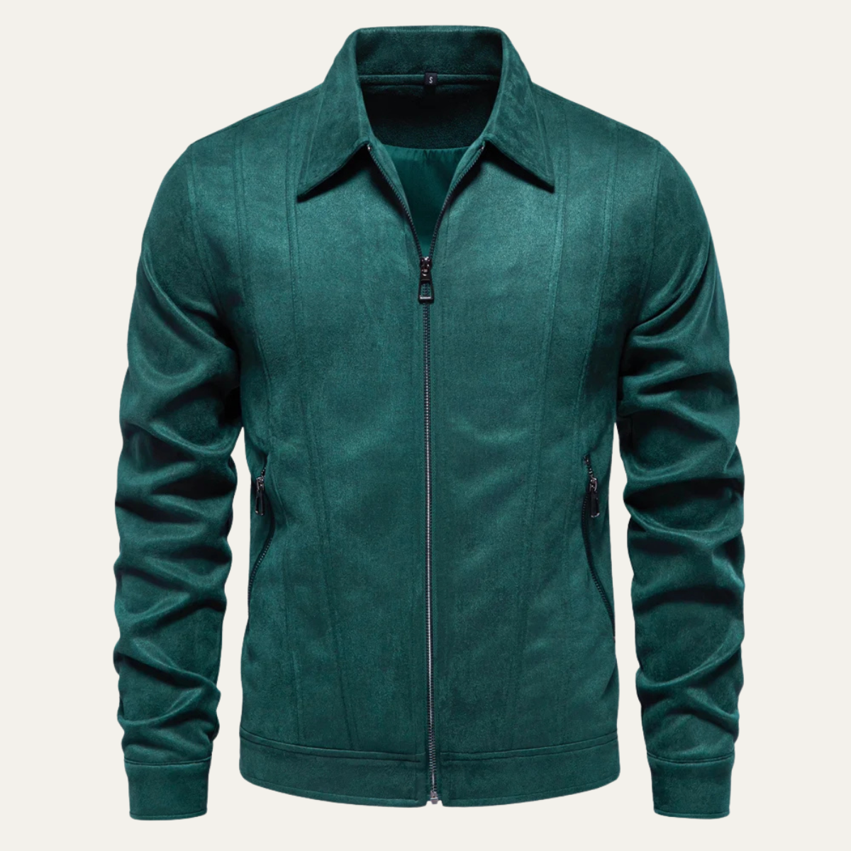 Voss | Men's Casual Zip Up Jacket Camel Wool Blend