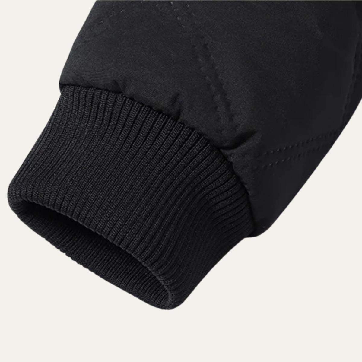 Ezra | Men's Quilted Puffer Jacket Black Sherpa Lining