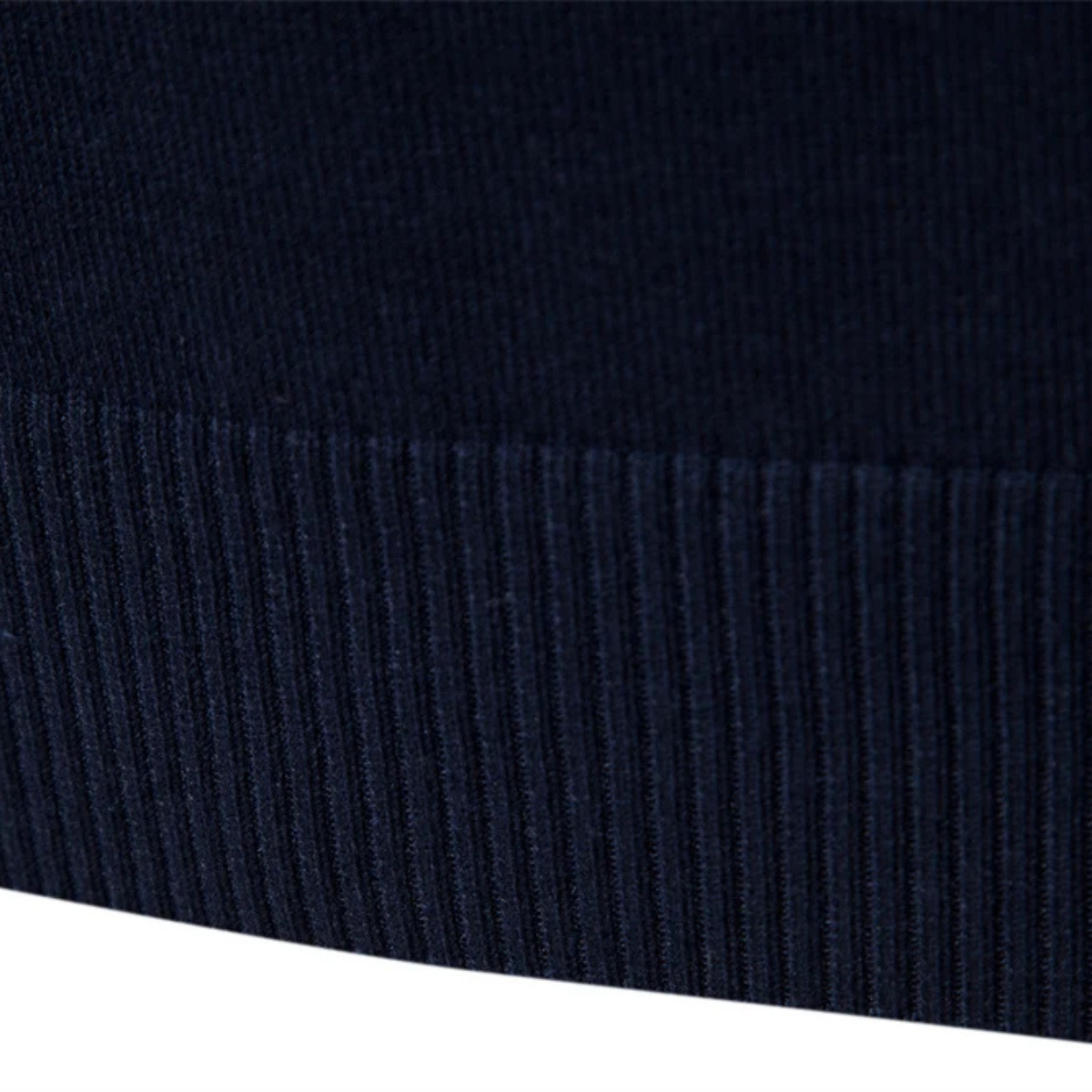 Beau | Men's Quarter Zip Sweater Navy Gray Burgundy Stripe