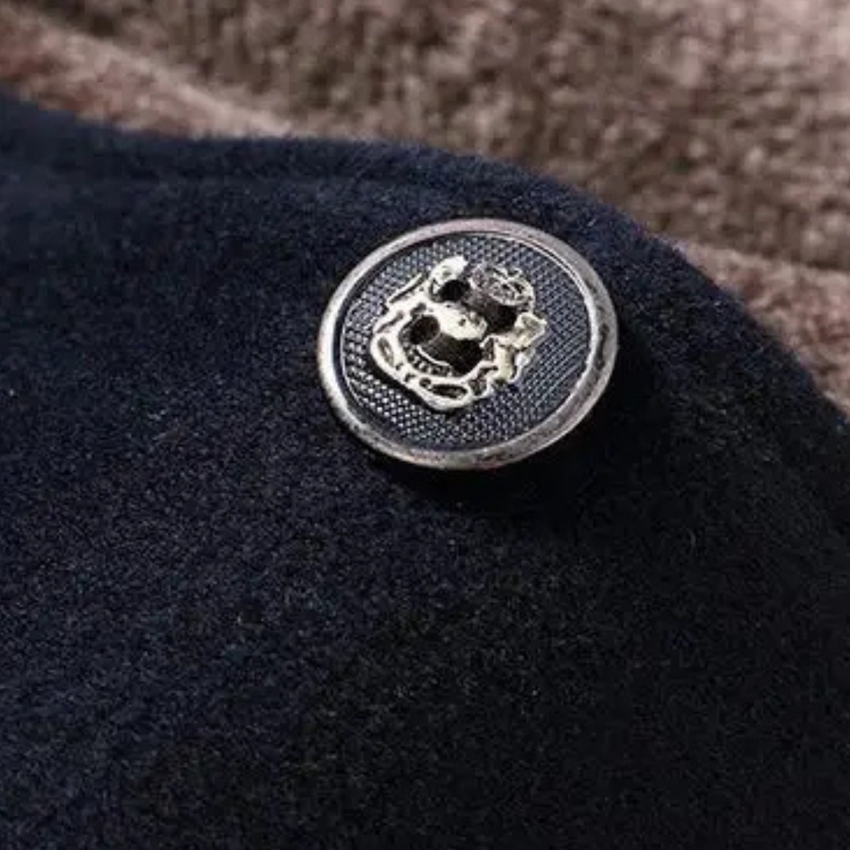 Bram | Men's Navy Wool Blend Casual Blazer Long Coat