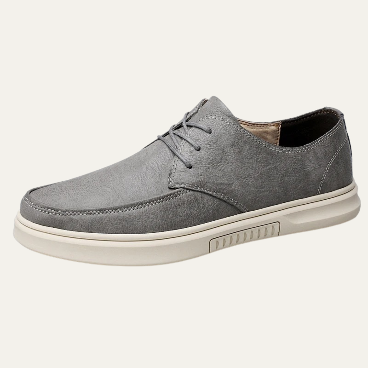 Bram | Men's Leather Lace Up Sneaker Black Cream Sole