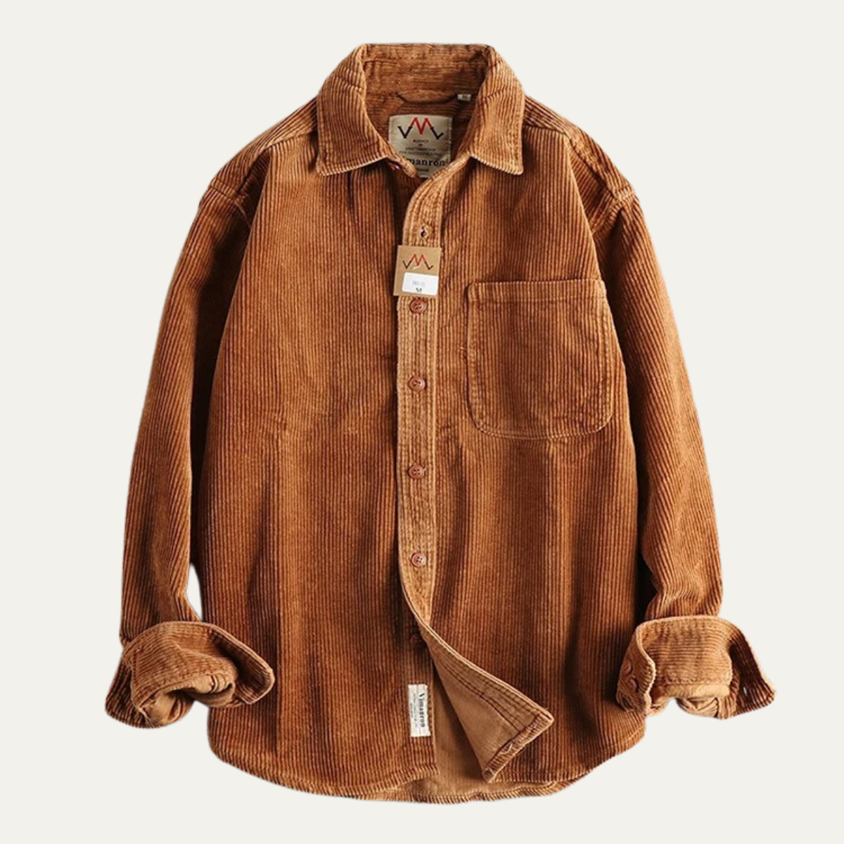 Dama Washington Beau men's vintage corduroy button up shirt beige - view 3