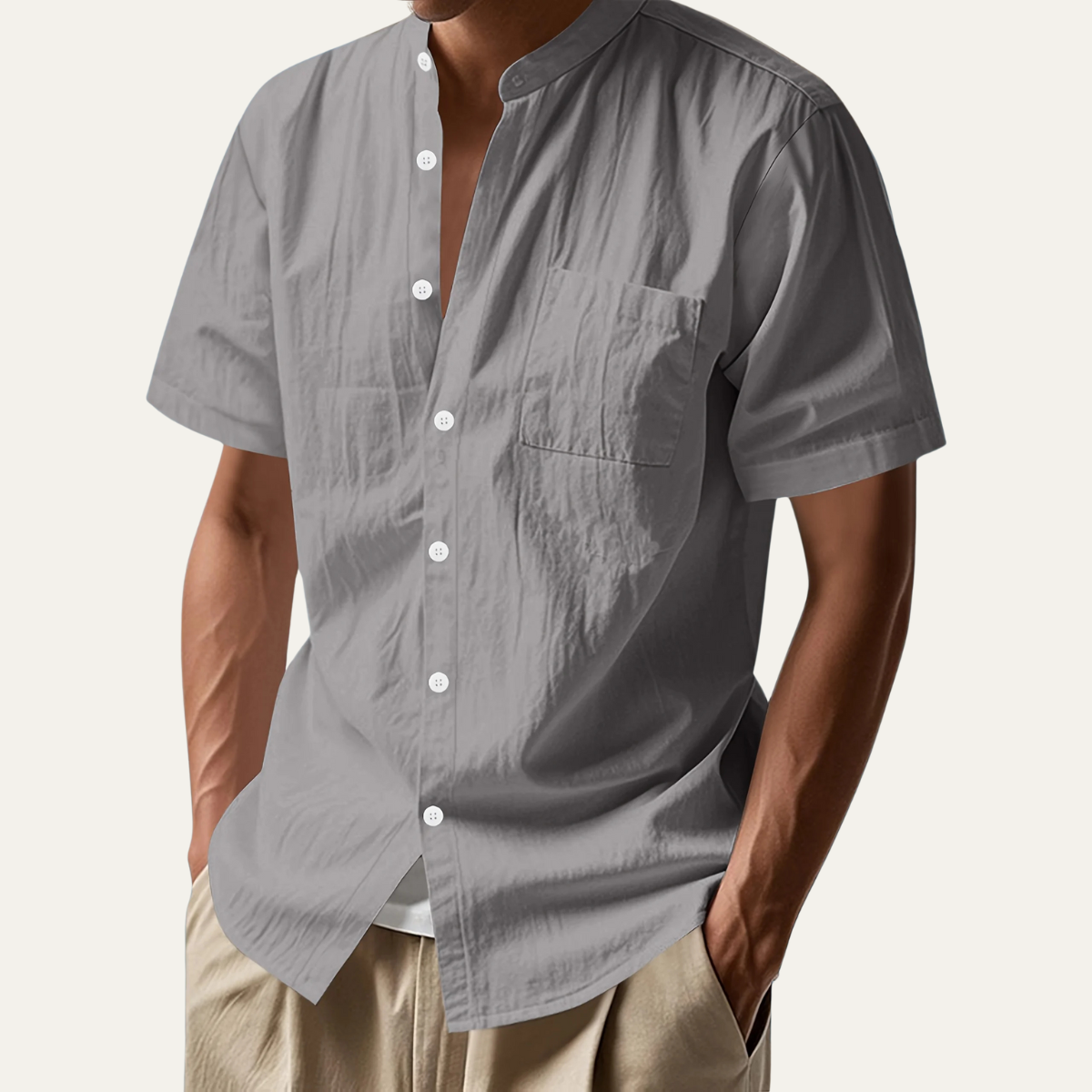 Blake | Men's Casual Short Sleeve Button Up Shirt Light Blue