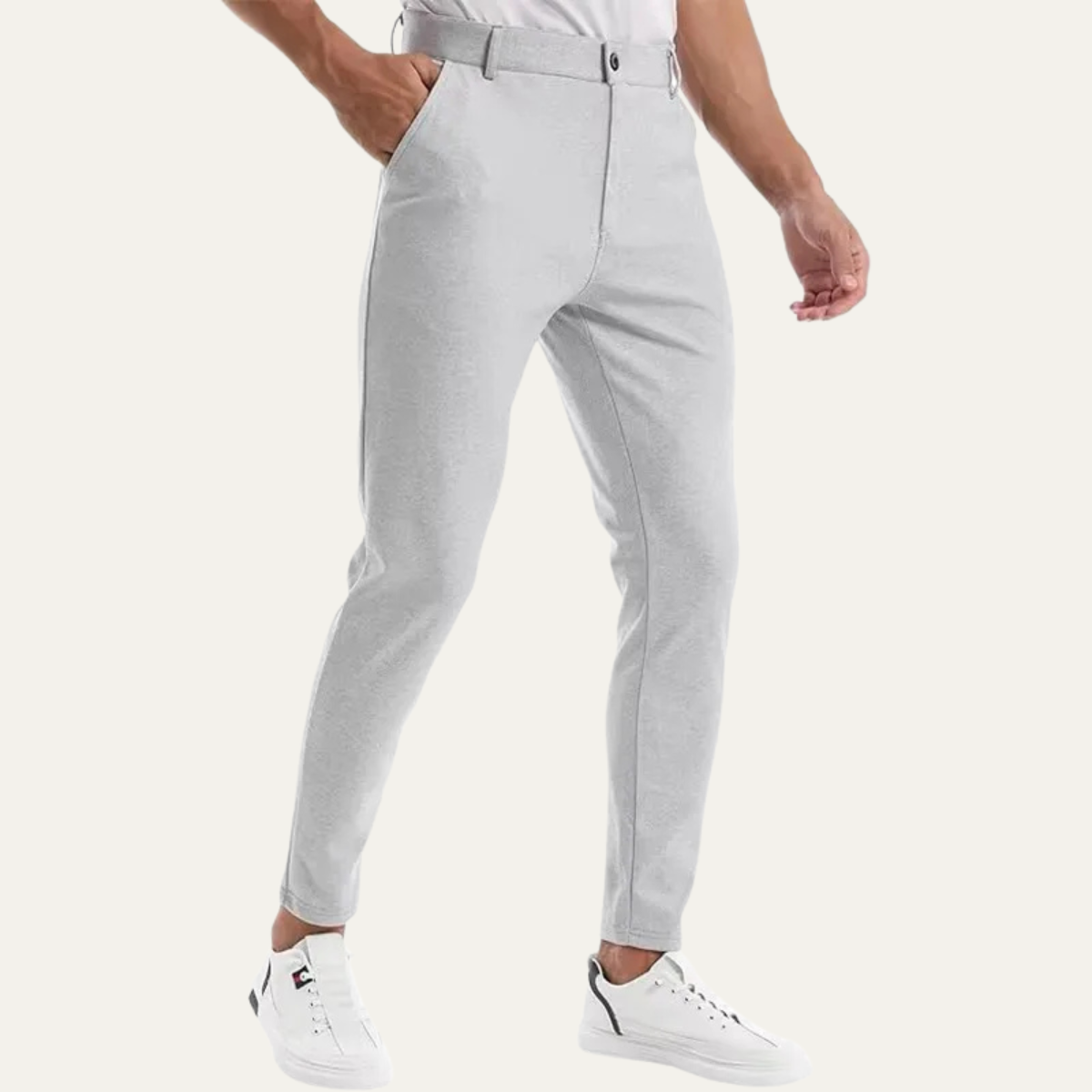 Beau | Men's Tailored Chinos Cream Slim Fit
