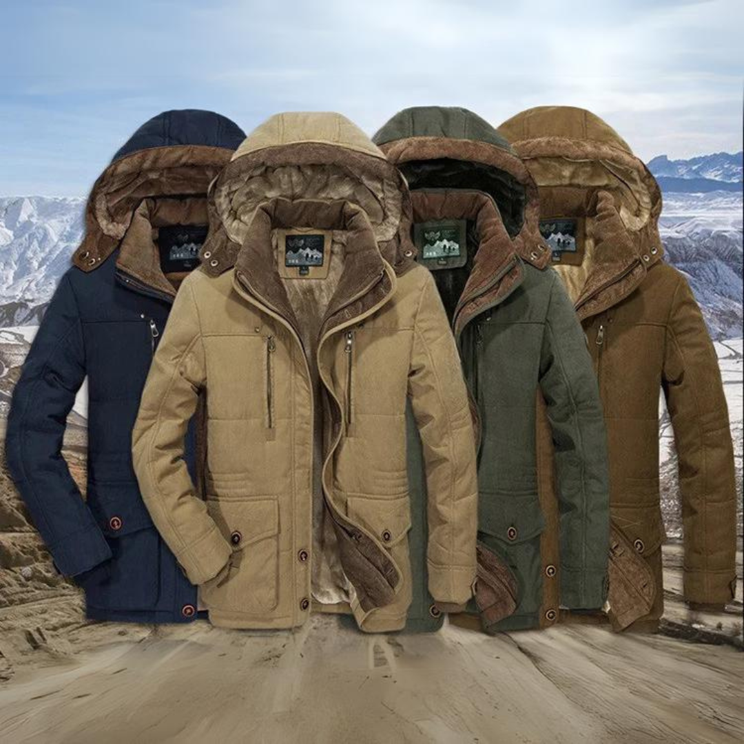 Hudson | Men's Puffer Jacket Navy Sherpa Lined Hood