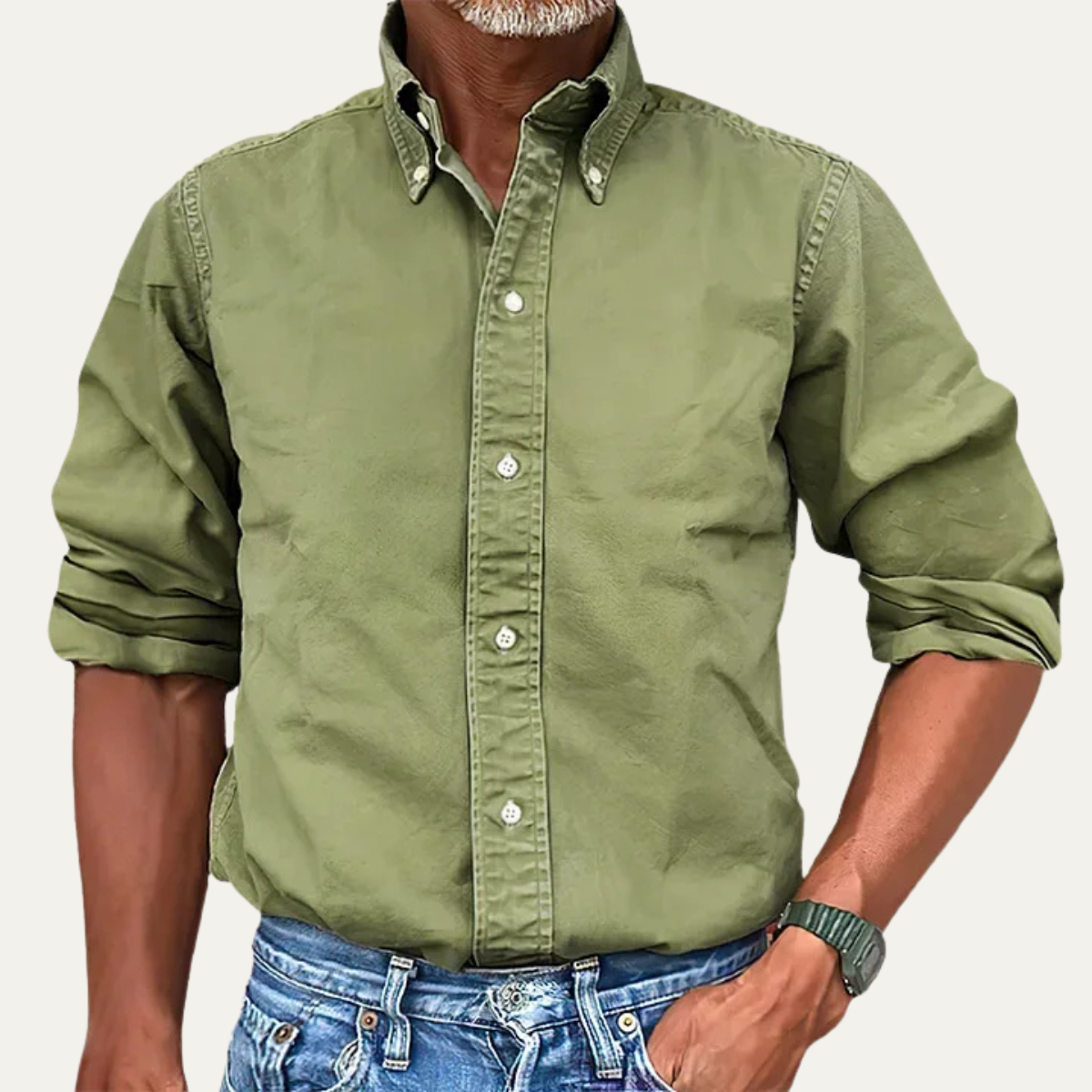 Axel | Men's Button Up Shirt Black Long Sleeve Cotton