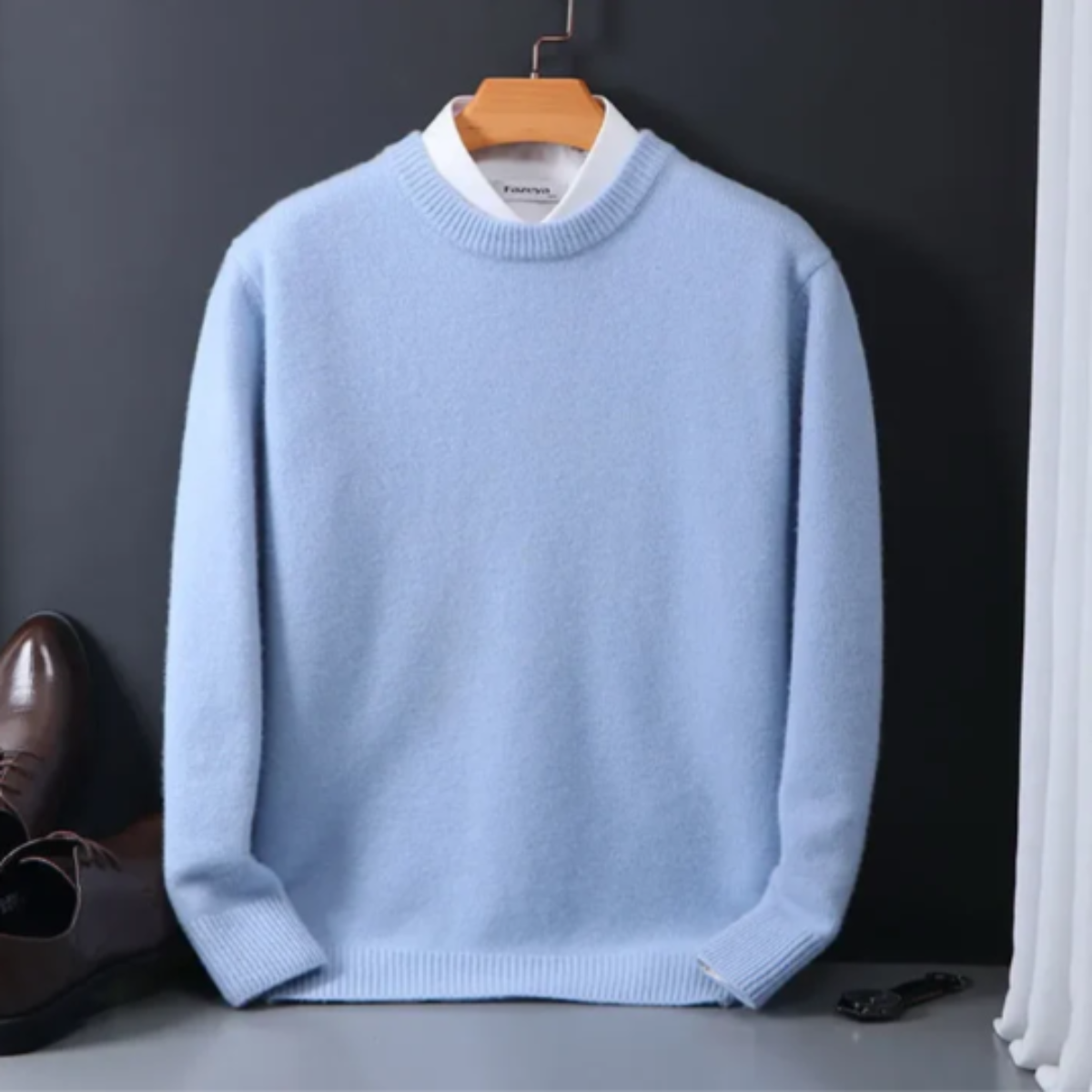 Beau | Men's Crew Neck Sweater Navy