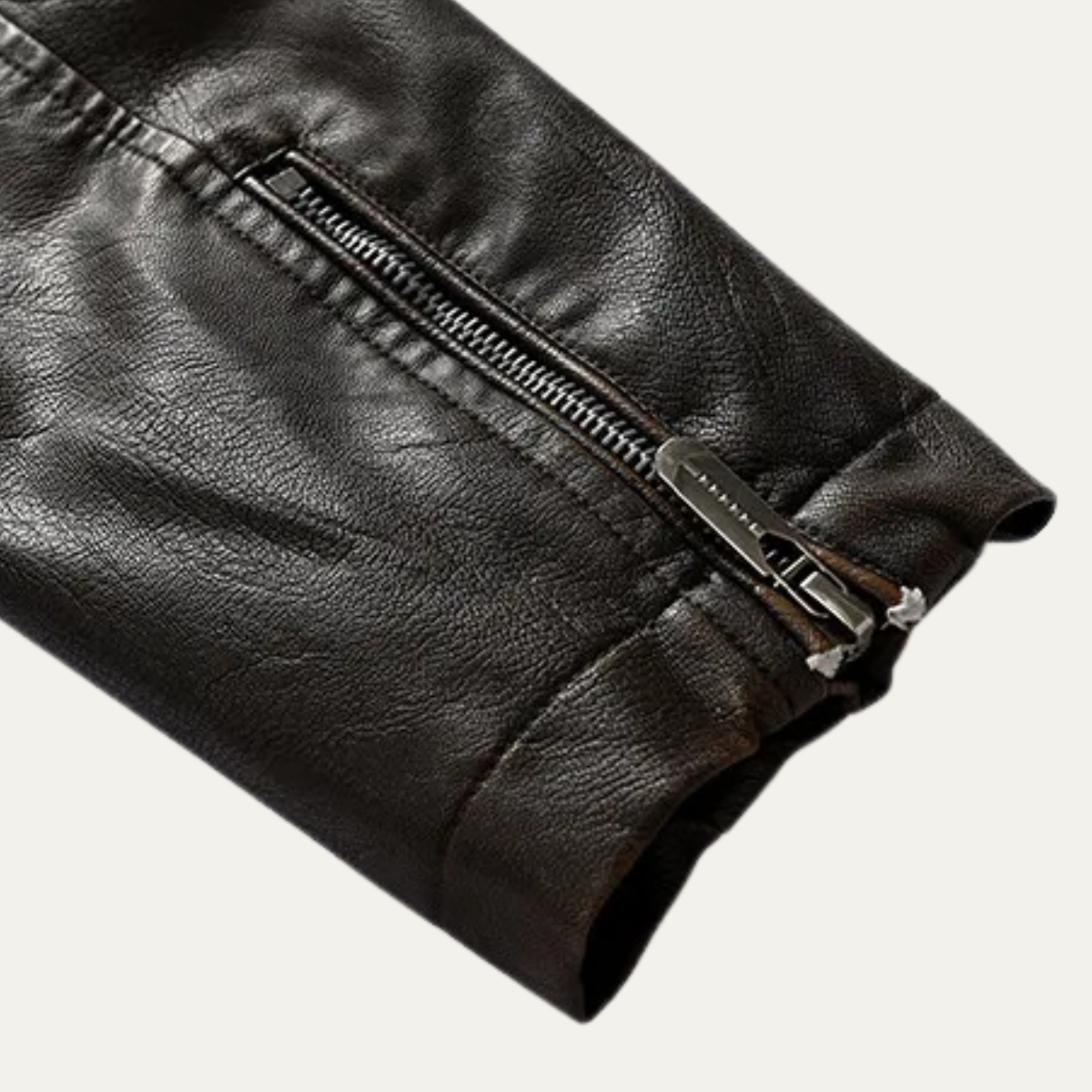 Axel | Men's Leather Jacket Black Quilted Collared