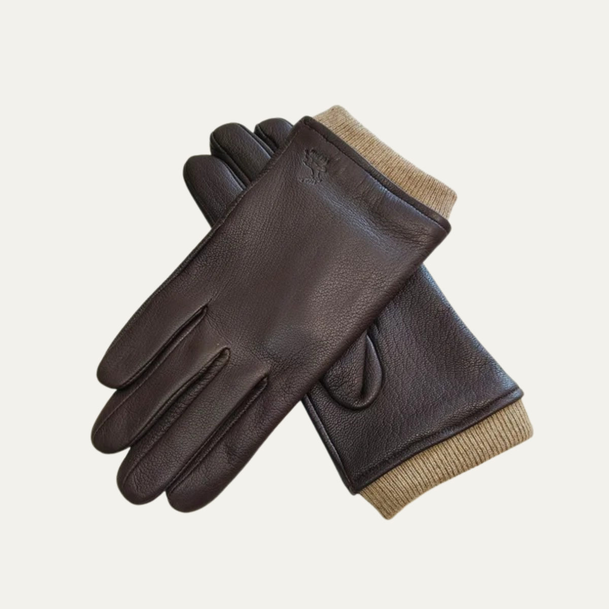 Rowan | Men's Leather Gloves Black Wool Lined Winter Driving