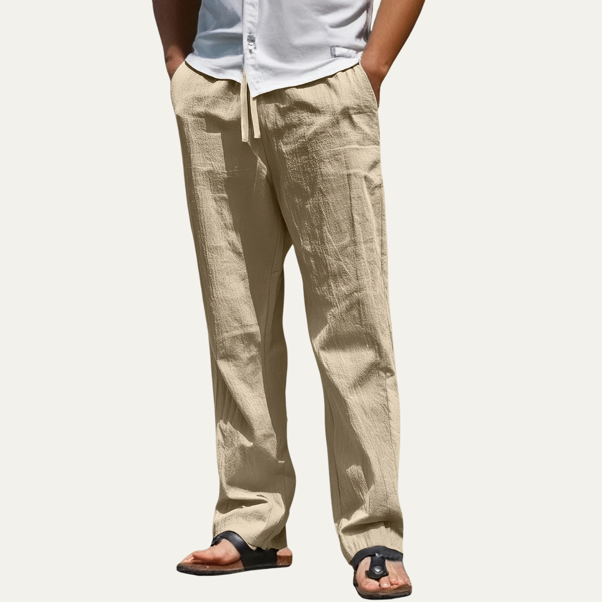 Callum | Men's Linen Pants Sage Green Relaxed Fit