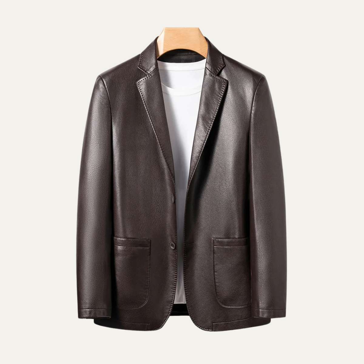 Rhys | Men's Faux Leather Blazer Black