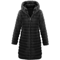 Dama Washington Vera women's puffer coat black faux fur hood - front view