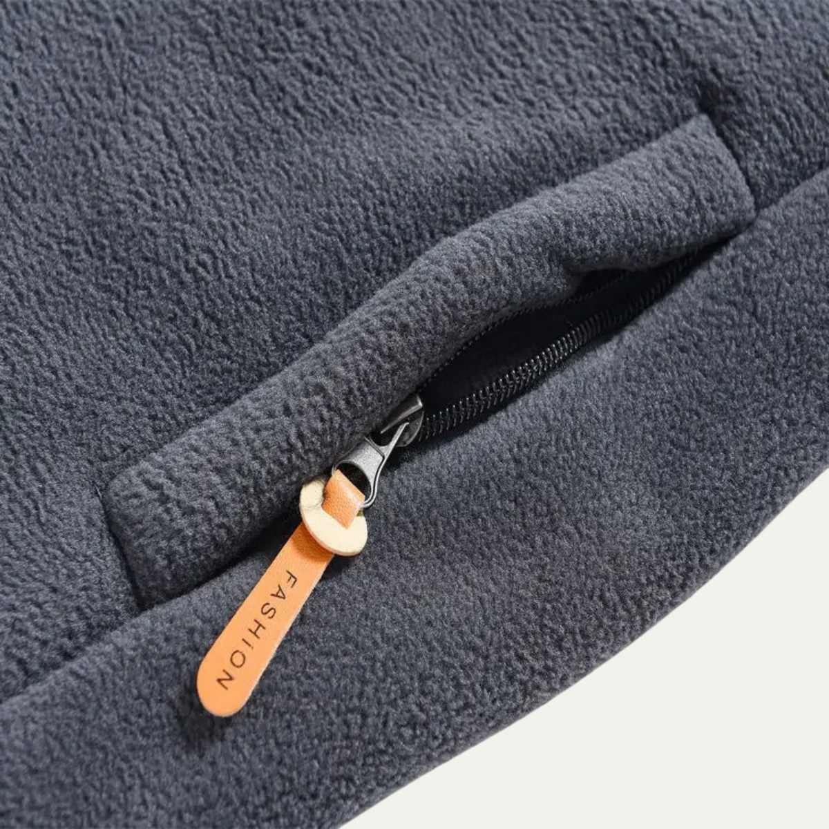 Axel | Men's Fleece Zip Up Jacket Dark Gray Sherpa Lined