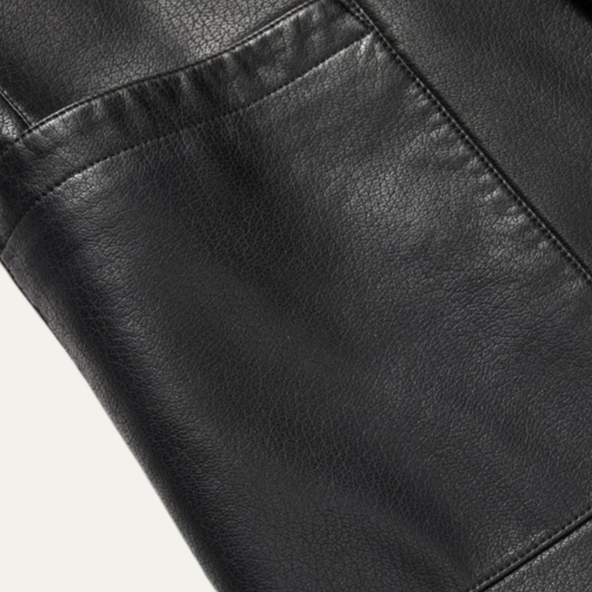 Rhys | Men's Faux Leather Blazer Black