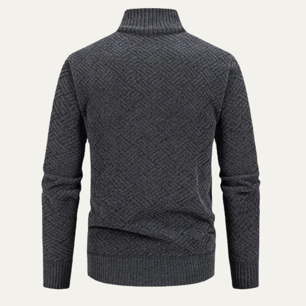 Kael | Men's Cardigan Gray Knitted Full Zip Warm Fleece
