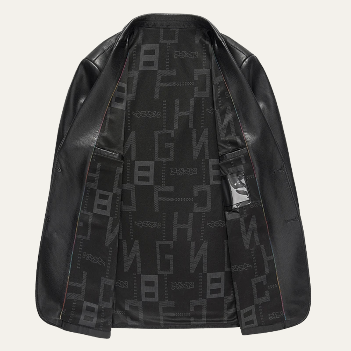 Rhys | Men's Faux Leather Blazer Black