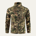 Dama Washington Beau men's camouflage fleece jacket olive green zip up - front view