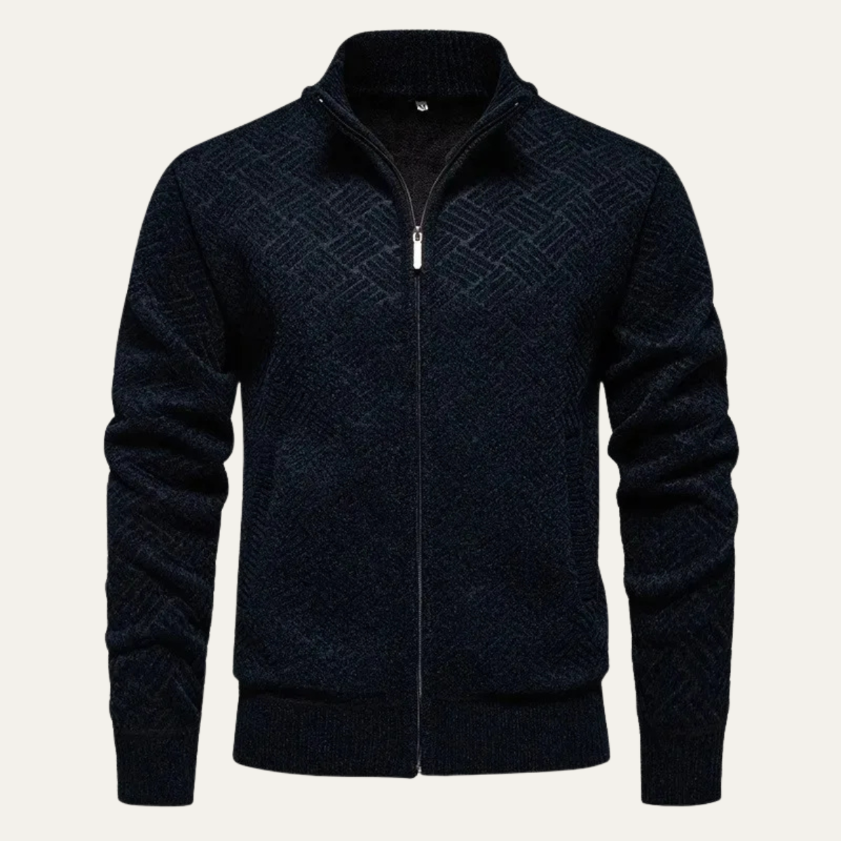 Kael | Men's Cardigan Gray Knitted Full Zip Warm Fleece