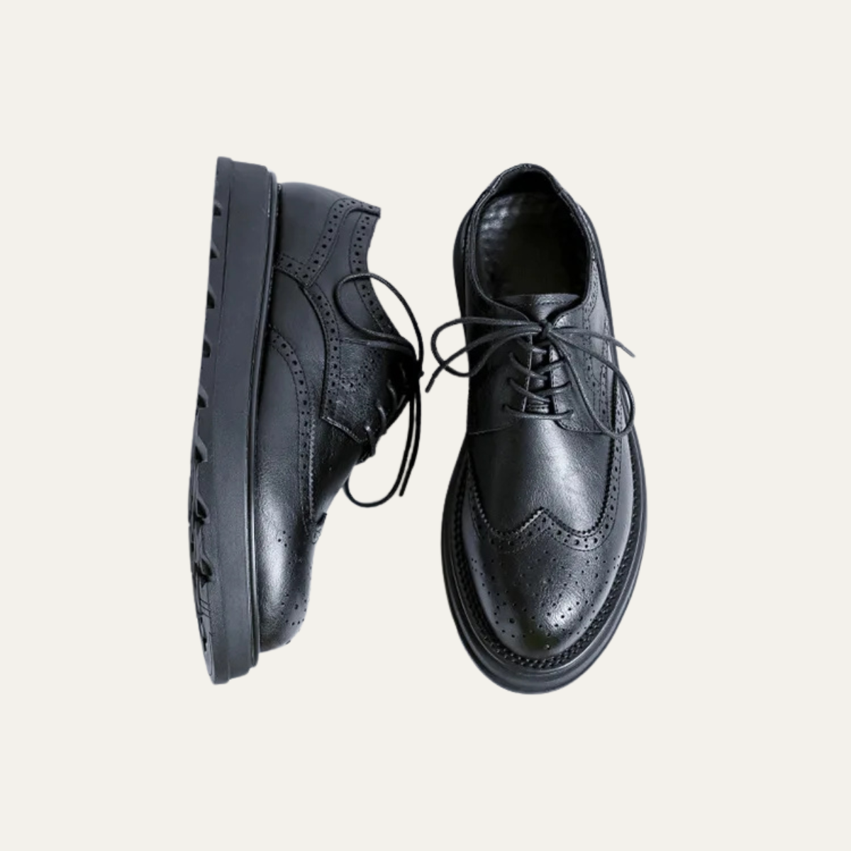 Oscar | Men's Wingtip Brogue Oxford Dress Shoe Black Leather