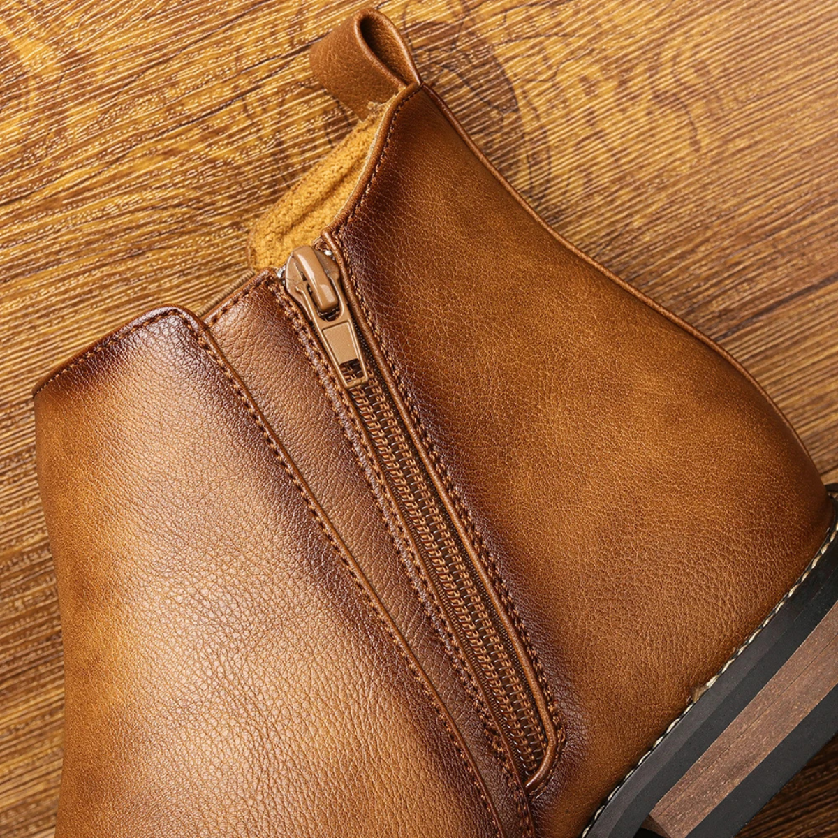 Axel | Men's Leather Chelsea Ankle Boots Brown Elastic Side Panels