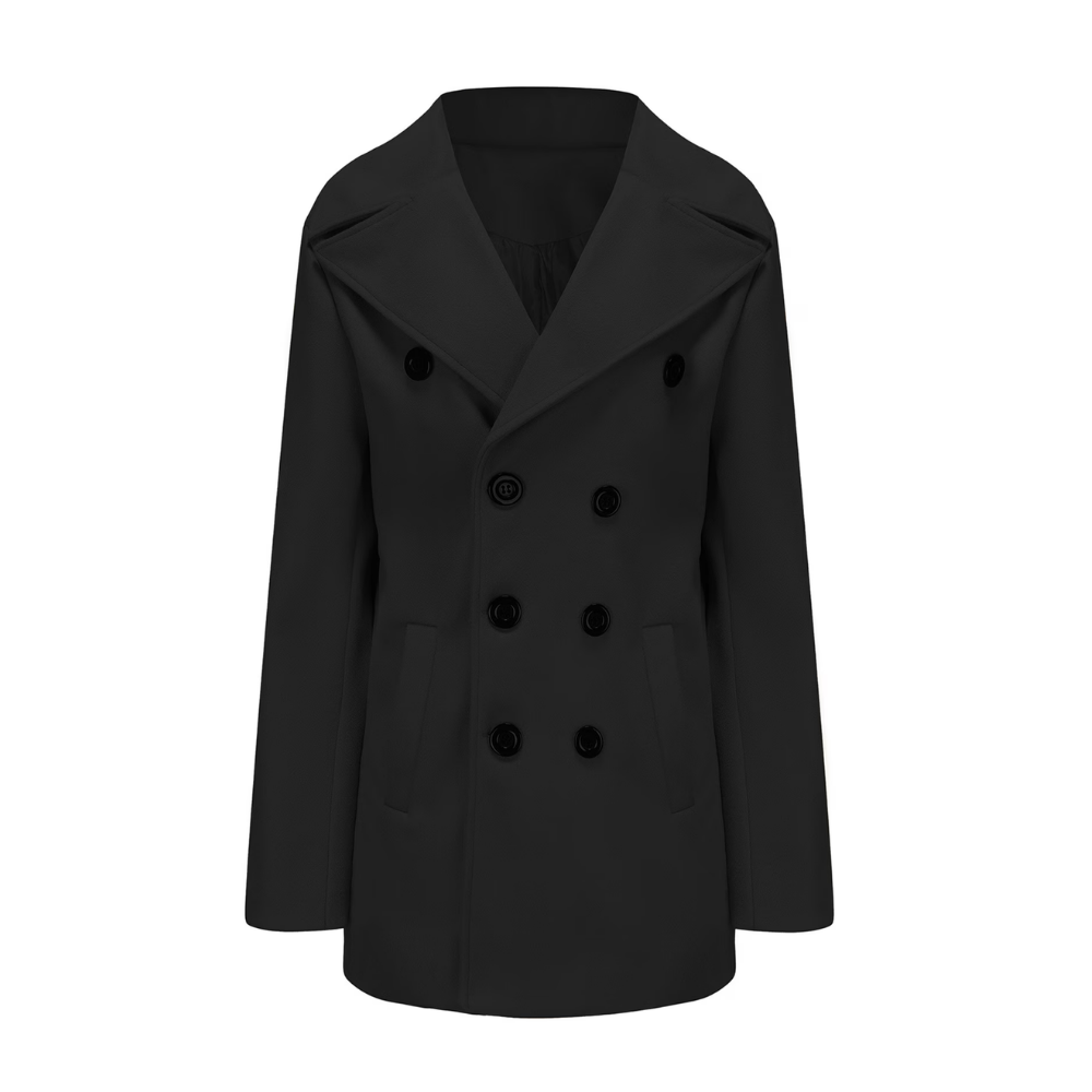 Rhys | Men's Double Breasted Wool Pea Coat Navy