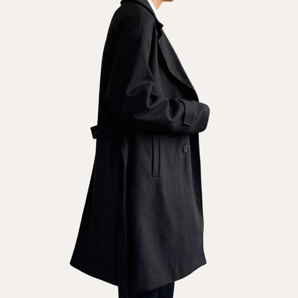Nash | Men's Wool Overcoat Black Long