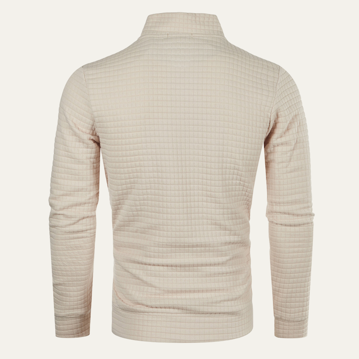 Wyatt | Men's Quarter Zip Sweater White Quilted Long Sleeve