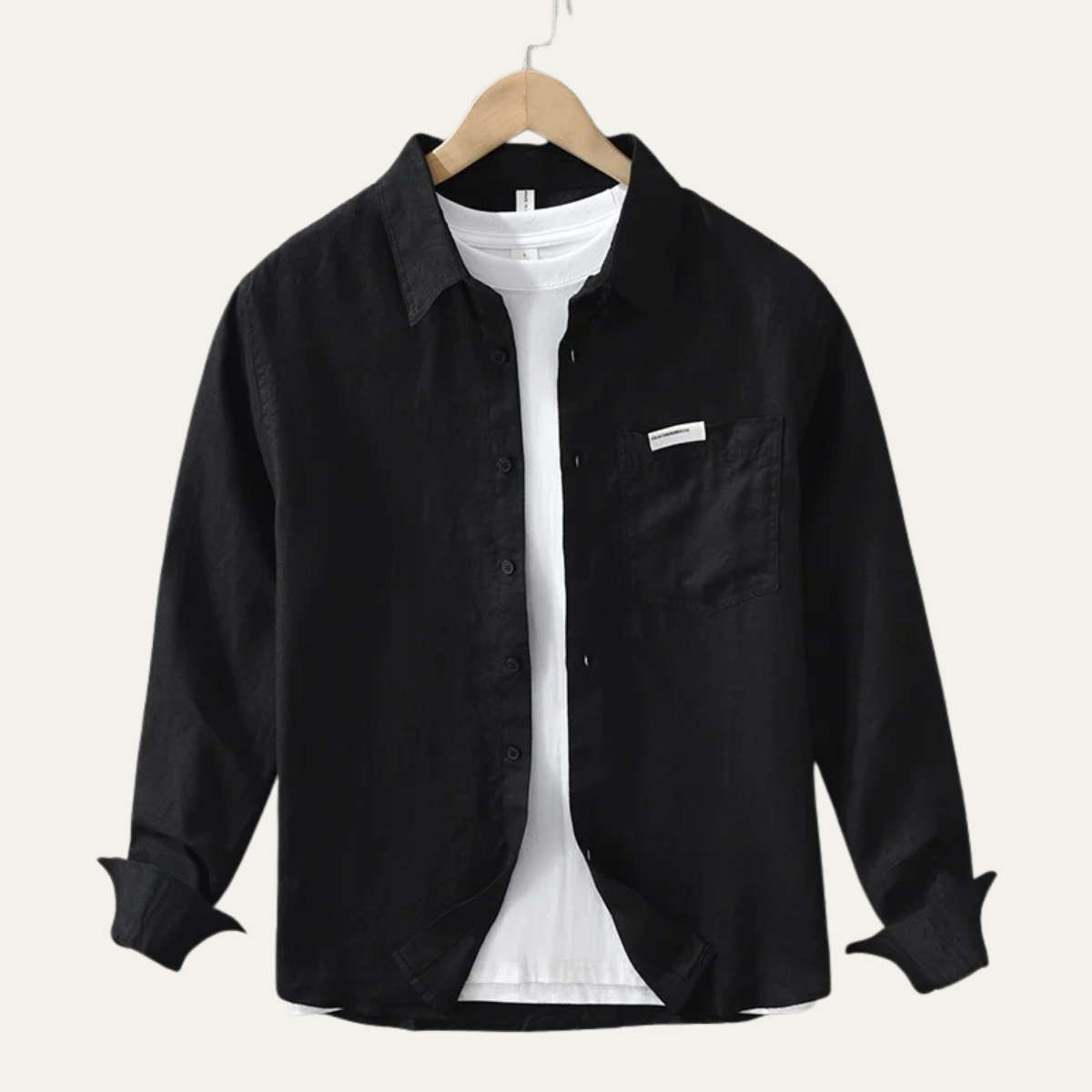 Ezra | Men's Linen Shirt Olive Green Casual Button Up