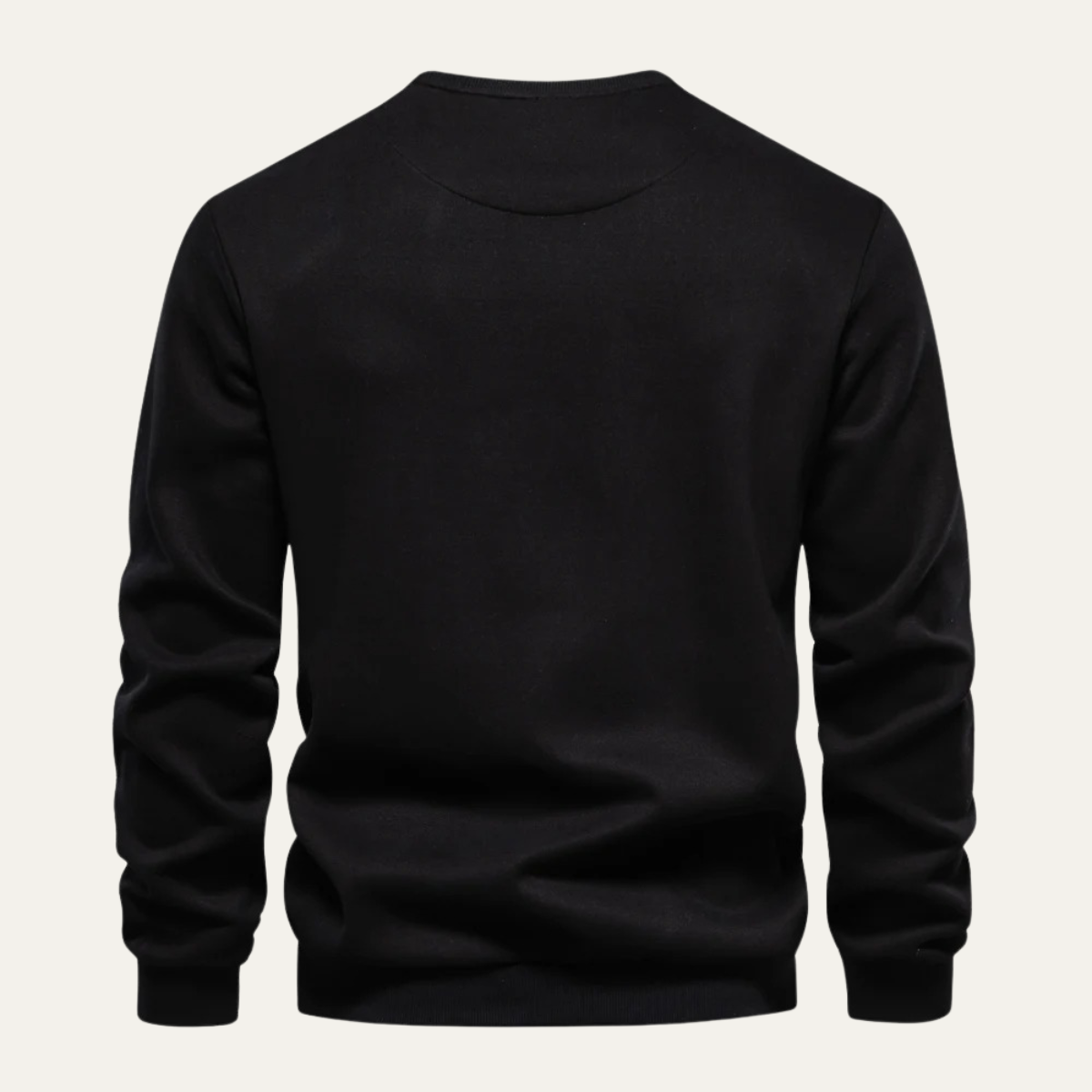 Arlo | Men's Casual Crew Neck Sweatshirt Cream Chest Pocket