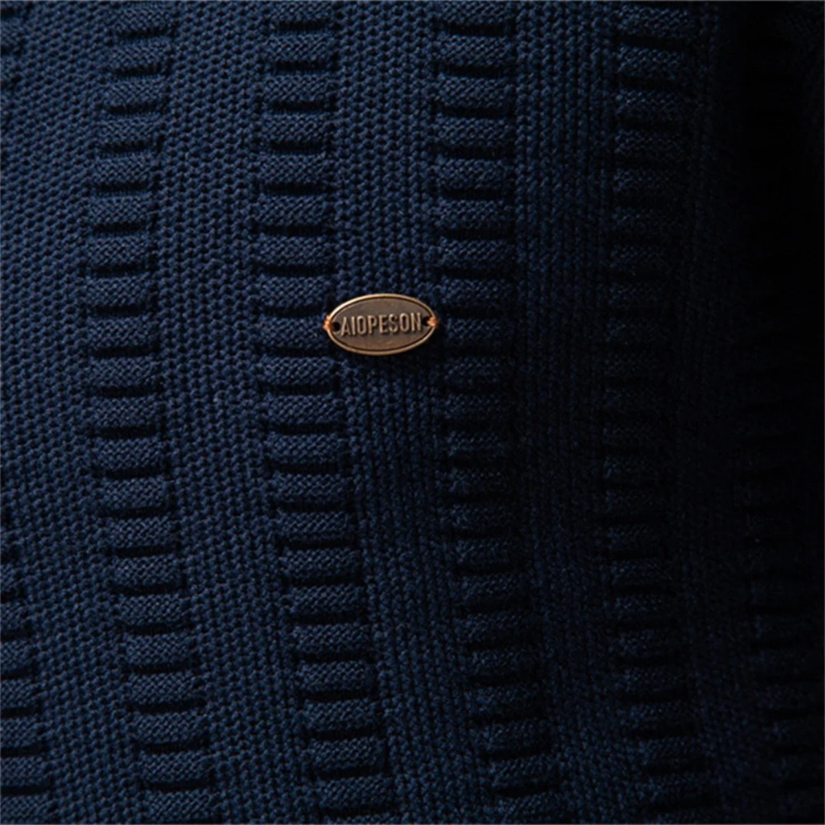 Caleb | Men's Quarter Zip Cable Knit Sweater Navy
