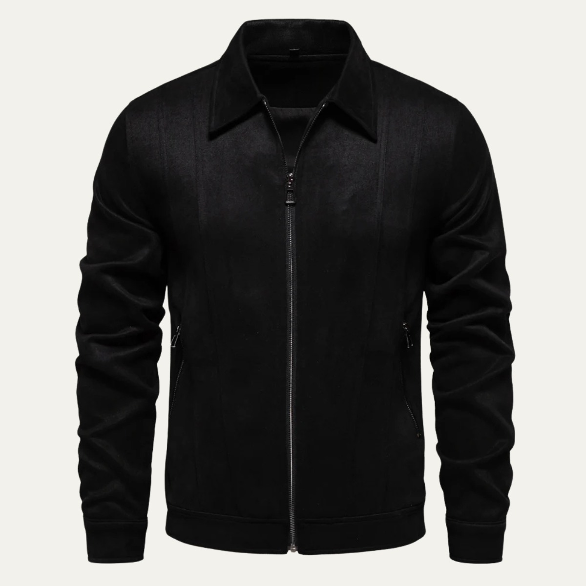 Voss | Men's Casual Zip Up Jacket Camel Wool Blend