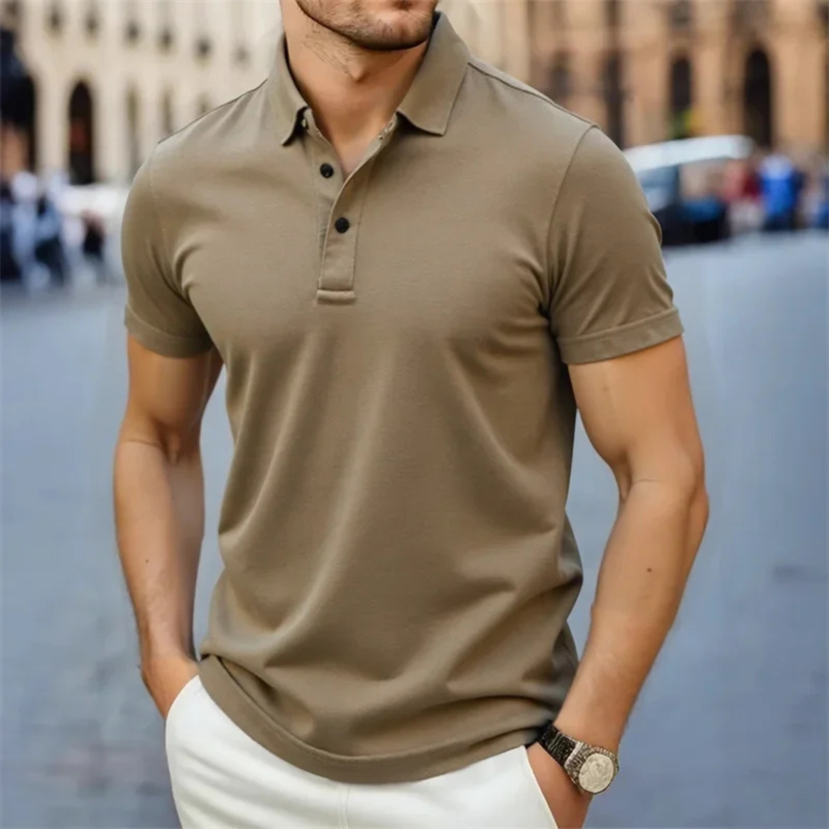 Blake | Men's Polo Shirt Orange Short Sleeve