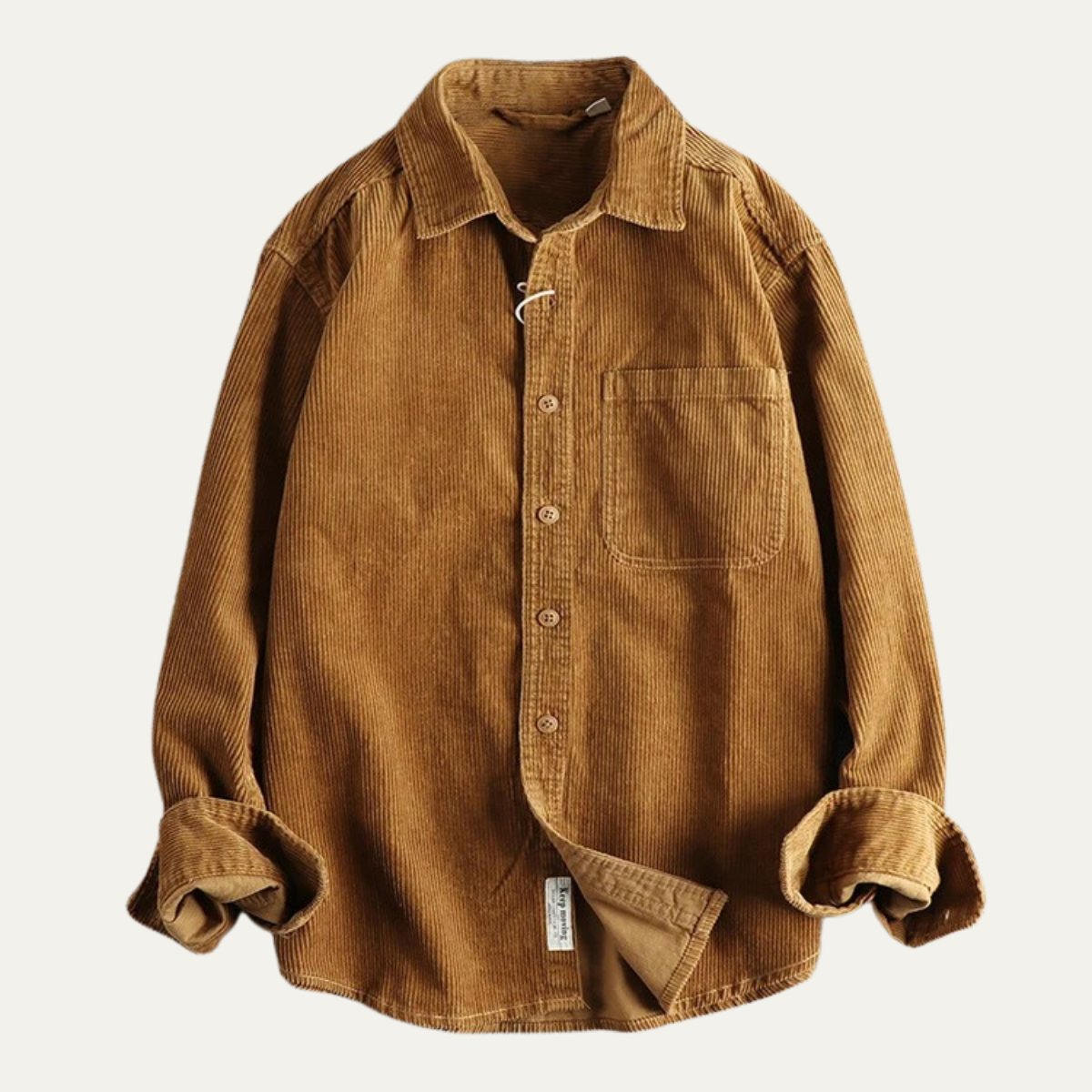 Dama Washington Beau men's vintage corduroy button up shirt beige - view 4