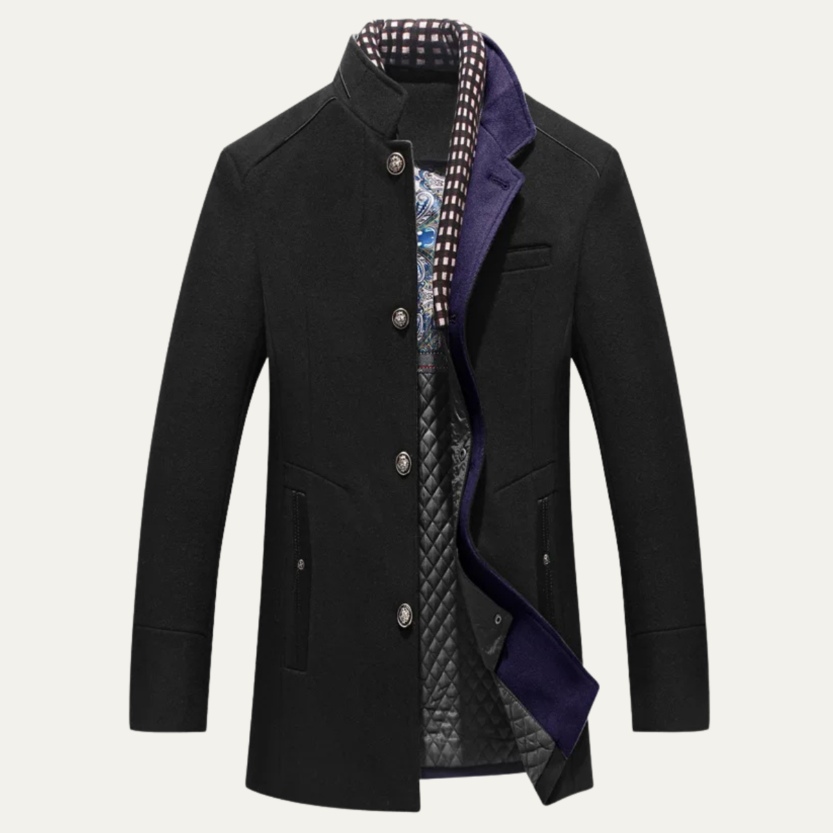 Callum | Men's Smart Casual Wool Overcoat Gray