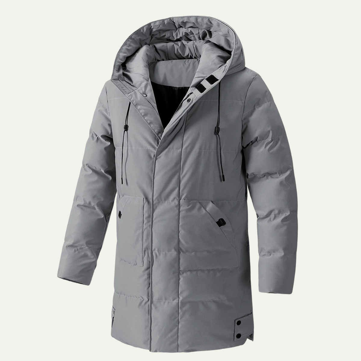 Axel | Men's Puffer Coat Olive Long Hooded Winter