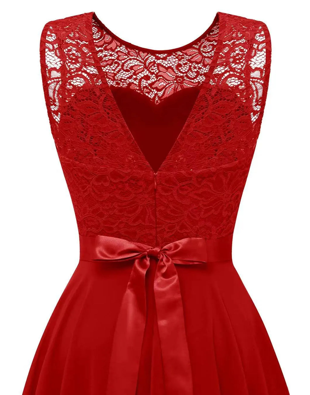 Dama Washington Lola women's high low formal dress burgundy lace - view 11